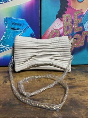 JNB Faux Leather Envelope Clutch Purse Beige